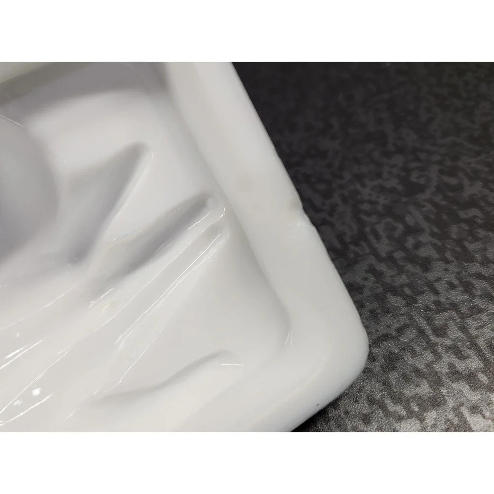 Atterbury Milk Glass Hand with Bird Lace Edge Trinket Dish Pat 1889 Good READ